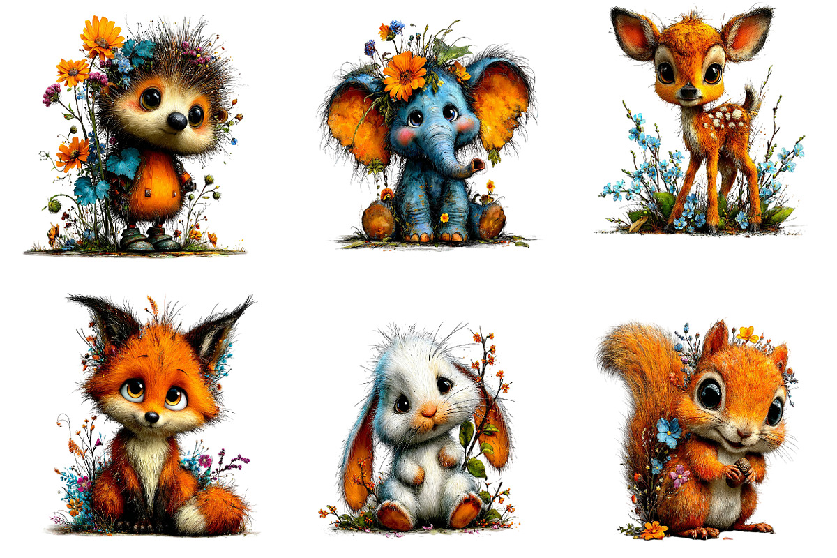 Watercolor Animals Clipart, a Seasonal Illustration by CreationArt (Photo 4 of 7)