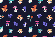 Forest mushrooms, fungi set, pattern, a Food Illustration by PaperTrident (Thumbnail 6 of 6)