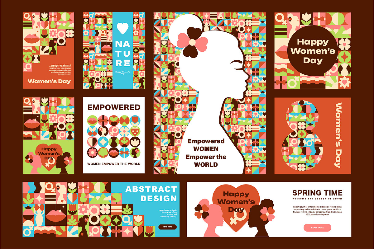 Mosaic Feminine Design Set, a Decorative Illustration by Lettering_Logo (Photo 2 of 8)