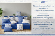 Vintage Nautical Pattern Bundle, a Pattern Graphic by PATTERNS etc. (Thumbnail 3 of 7)