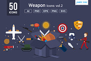 Gaming Weapons Icons Pack - Flat V2, a Duotone Icon by Jumbo Icons (Thumbnail 1 of 5)