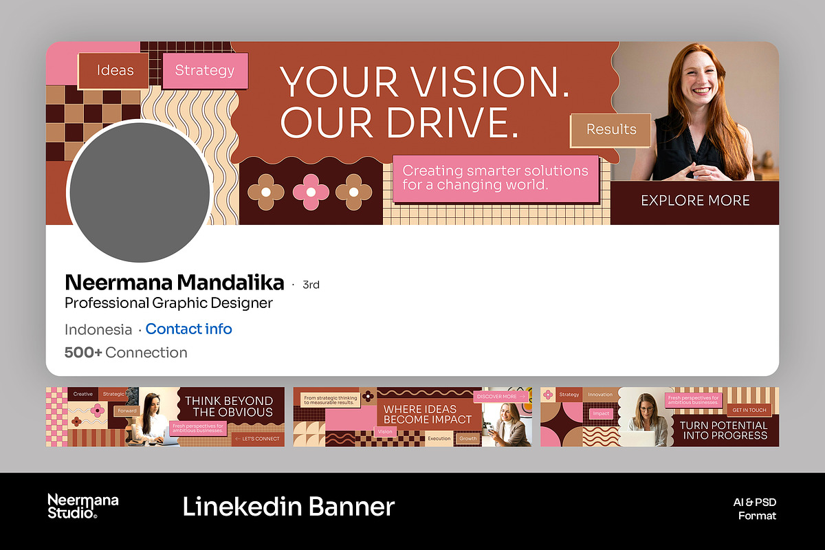 Geometric Earth Tone Linkedin Banner, a Social Media Template by Neermana (Photo 1 of 4)