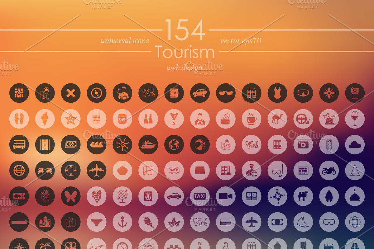 154 TOURISM icons, a Templates & Theme by Palau (Photo 2 of 4)