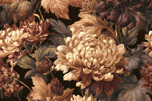 Chrysanthemum Seamless Pattern, a Pattern Graphic by Virgo Studio