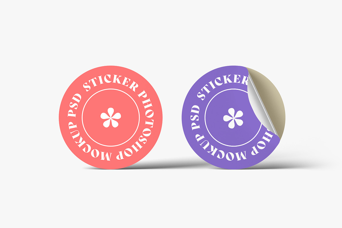 Round Sticker Mockups, a Merchandise Mockup by artimasa (Photo 5 of 6)