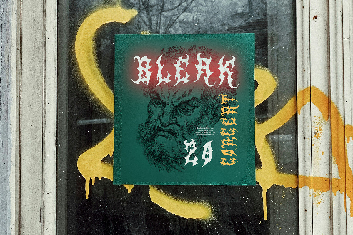 CS Spooky – Black Metal Font, a Blackletter Font by Craft Supply Co. (Photo 7 of 8)