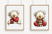 Valentines Teddy Bear Clipart, an Illustration by Libby Wishes (Thumbnail 4 of 7)