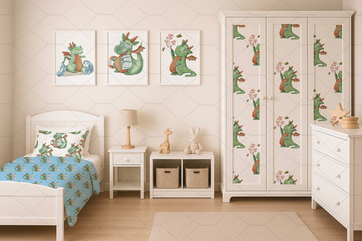 Seasonal Watercolor Dragon Clipart, an Illustration by Amarawolf's Art (Photo 6 of 19)