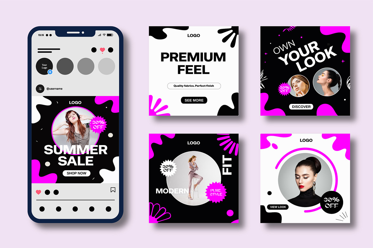 Fashion Social Media Template Design, a Social Media Template by MightyDesign (Photo 2 of 8)