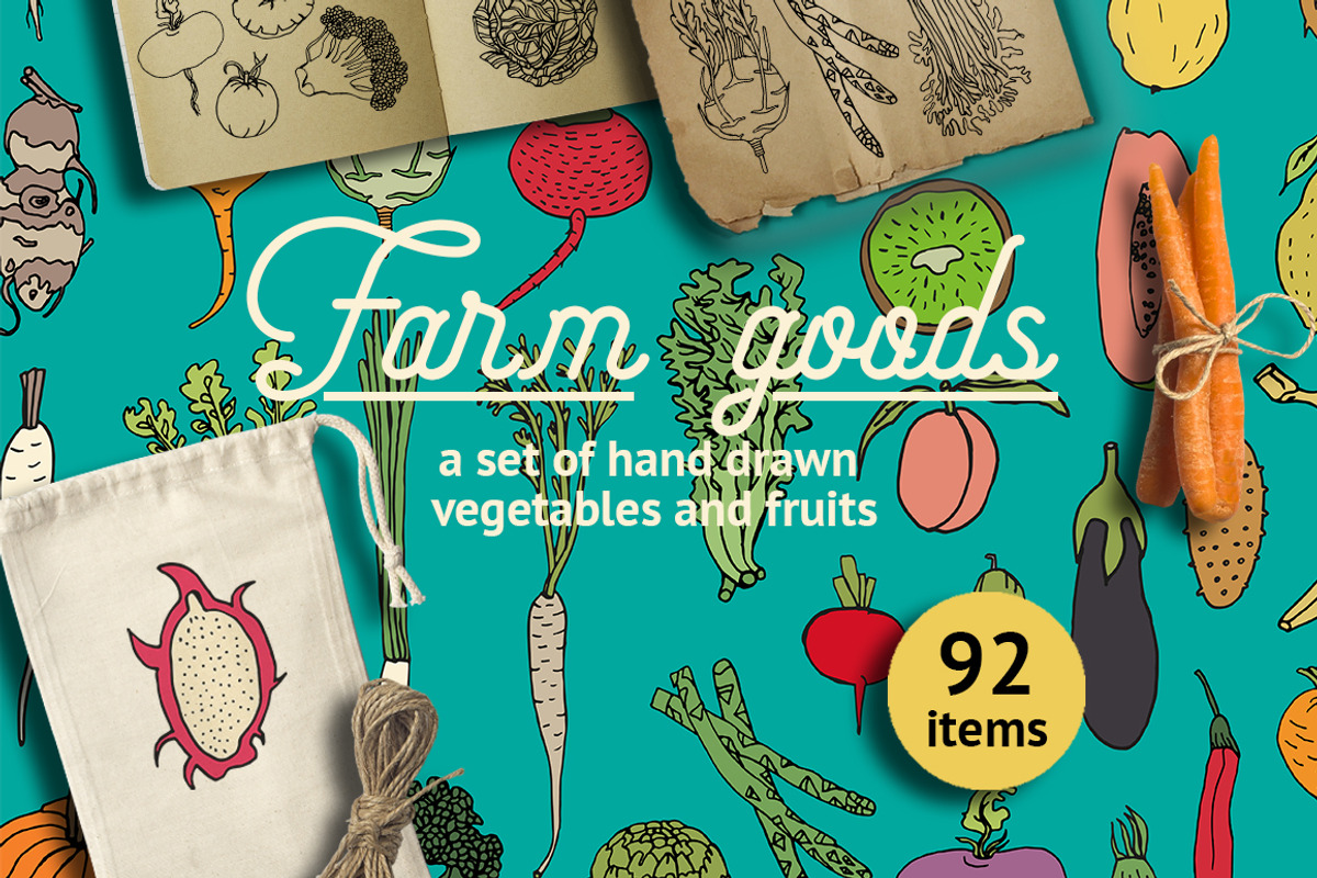 Farm goods - vegetables and fruits, an Object Graphic by Karina.sketch (Photo 1 of 6)