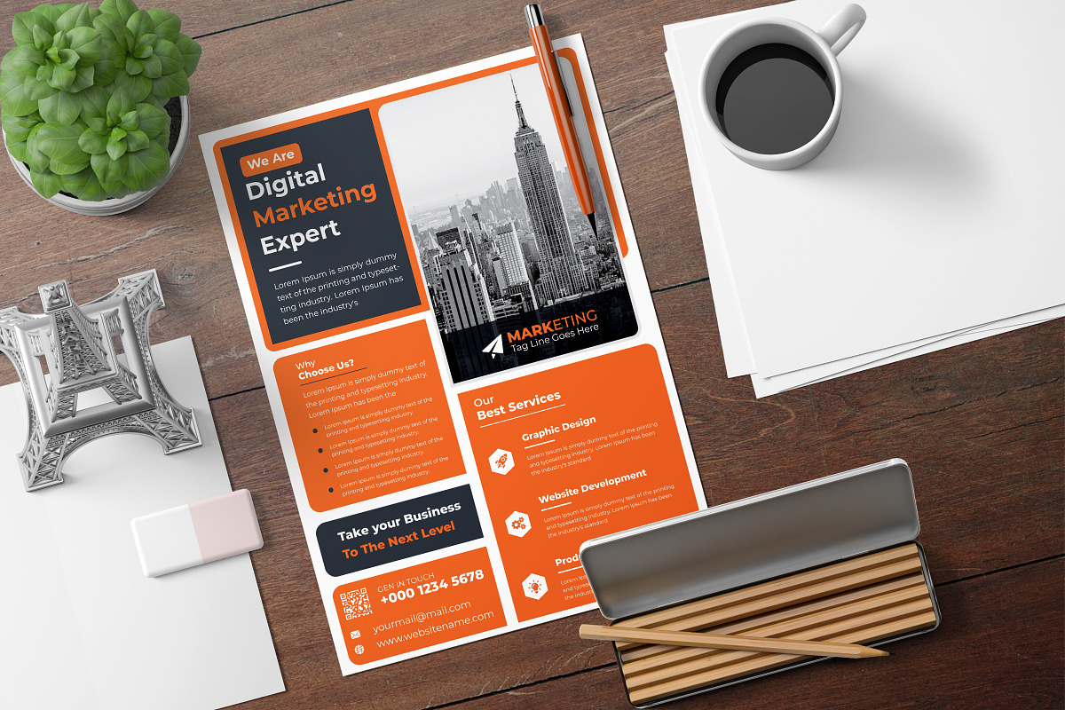 Corporate Theme Business Flyer, a Marketing Template by Graphiexperto (Photo 6 of 6)
