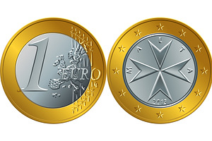 vector Maltese money gold euro coin, a Work Illustration by kavalenkava