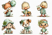 Cute St Patrick’s Animals Clipart, an Illustration by Craft Nest (Thumbnail 4 of 11)