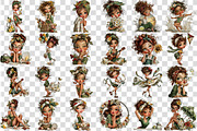 Whimsical Summer Girl Clipart, an Illustration by DreamCafeArt (Thumbnail 5 of 7)