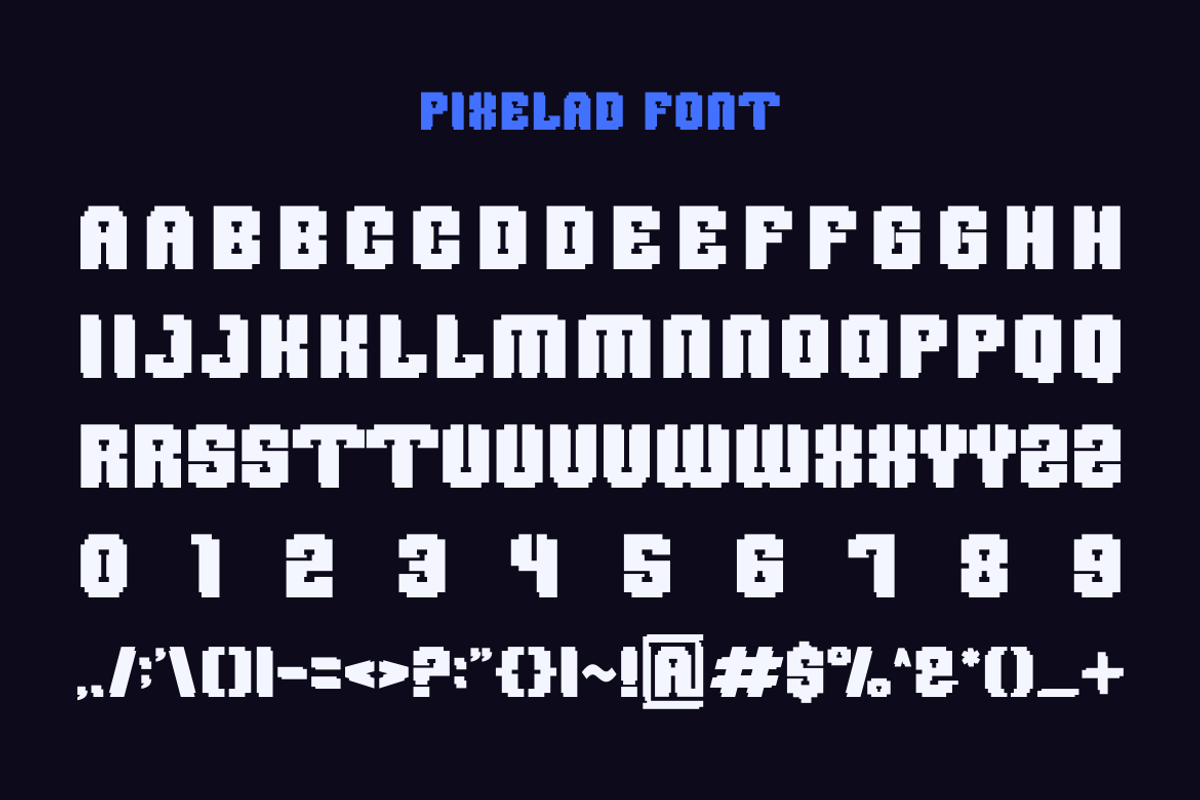 Pixelad - Modern Pixel Font, a Sans Serif Font by Viswal Studio (Photo 6 of 8)