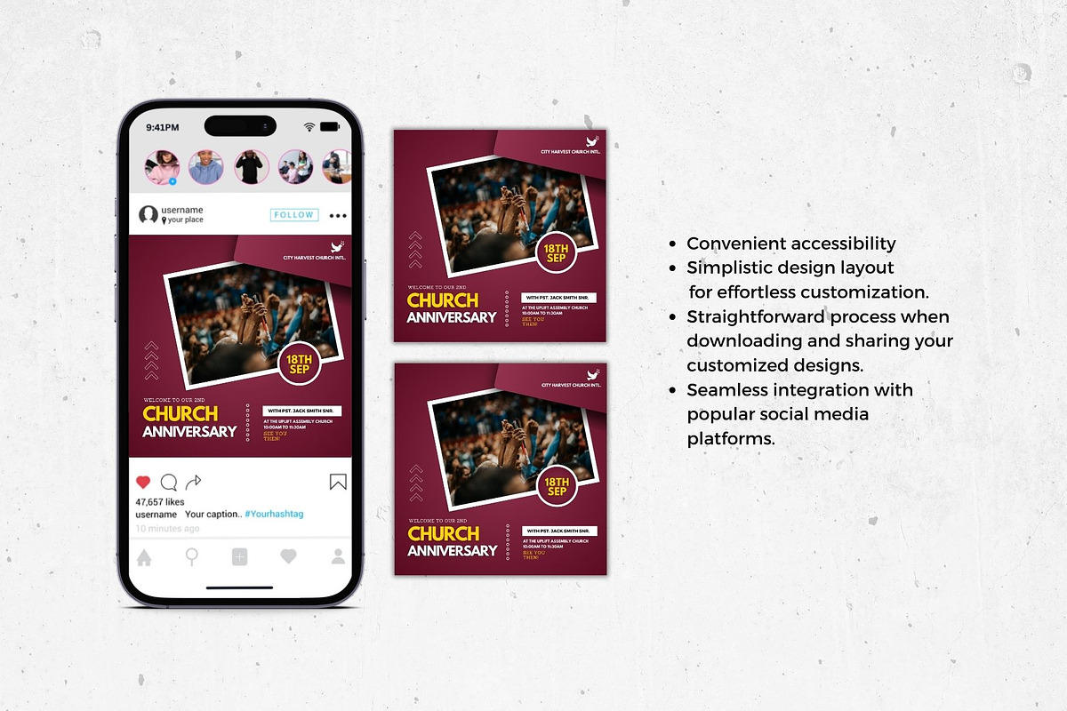 Church Anniversary Canva Template, a Templates & Theme by MK Creatives (Photo 2 of 3)