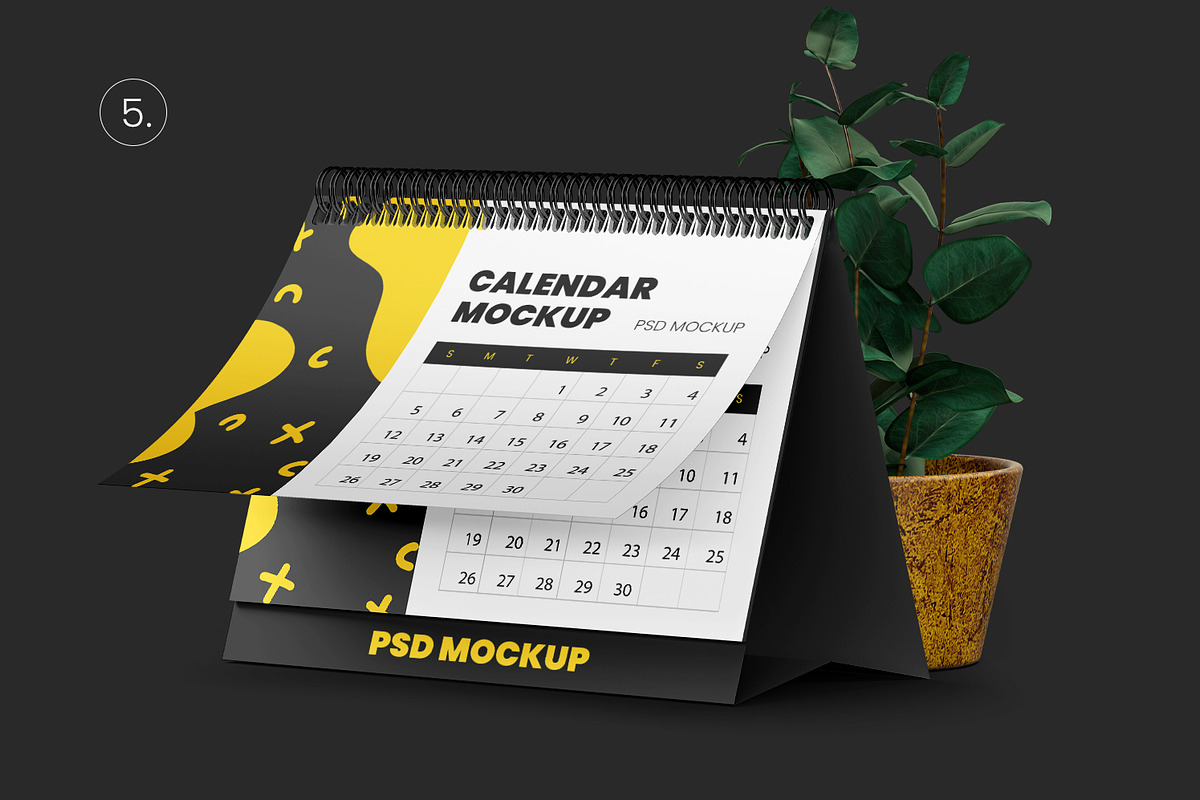 6 Desk Calendar Mockups, a Print Template by Graphic Bird (Photo 7 of 10)