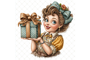 Woman With a Gift Clipart JPG, a Person Illustration by Memories By Lea (Thumbnail 15 of 20)