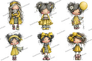 Whimsical Cute Girl Clipart, an Illustration by DreamArtGraphic (Thumbnail 4 of 4)