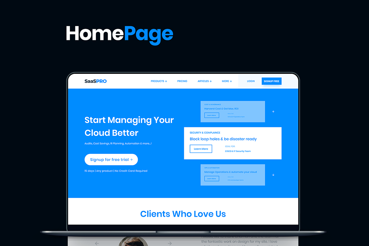 SaaS PRO - Startup Landing Page XD, an UI Kit Template by DotnikStudio.com (Photo 2 of 7)