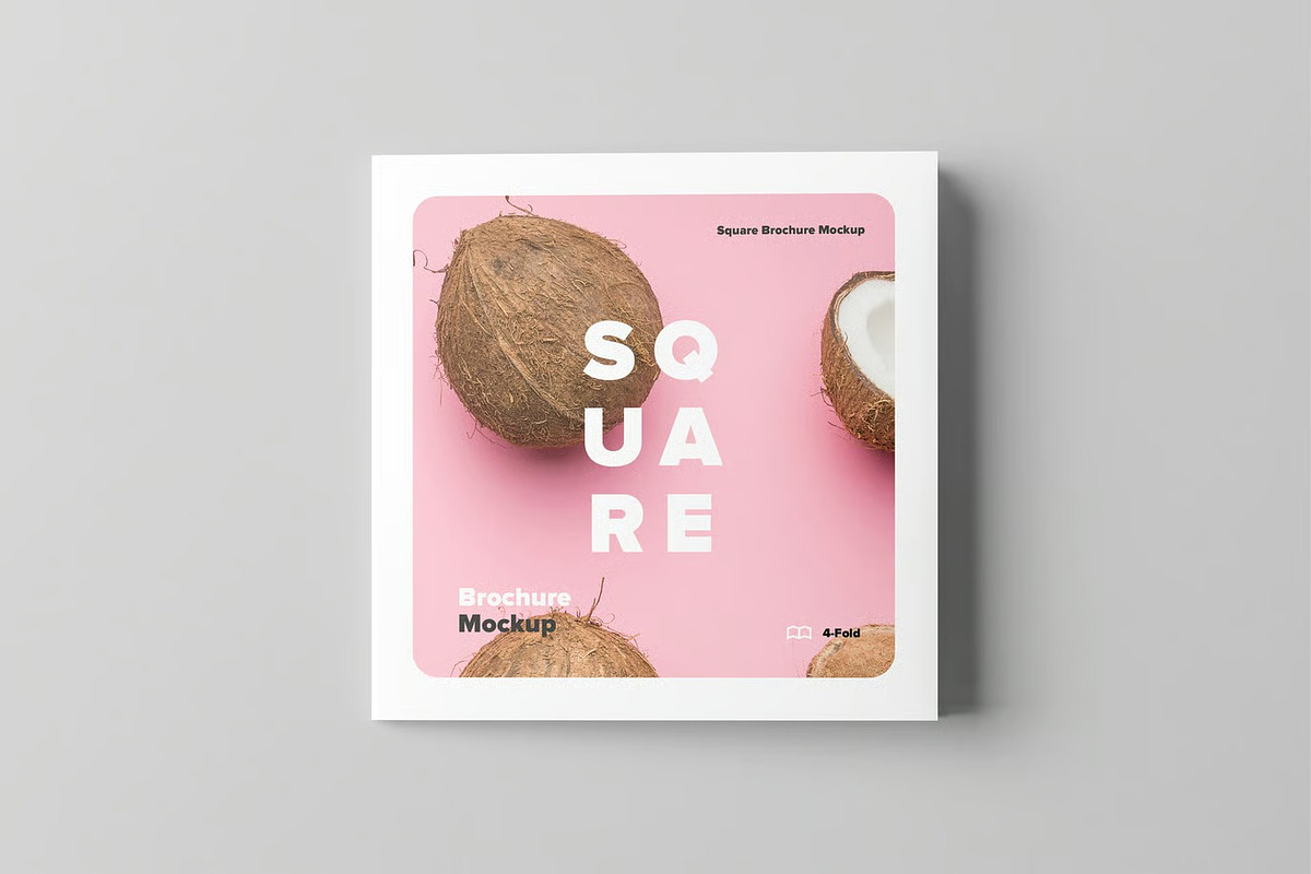 Four Fold Square Brochure Mock-up, an Advertising Mockup by zippypixelstudio (Photo 13 of 13)