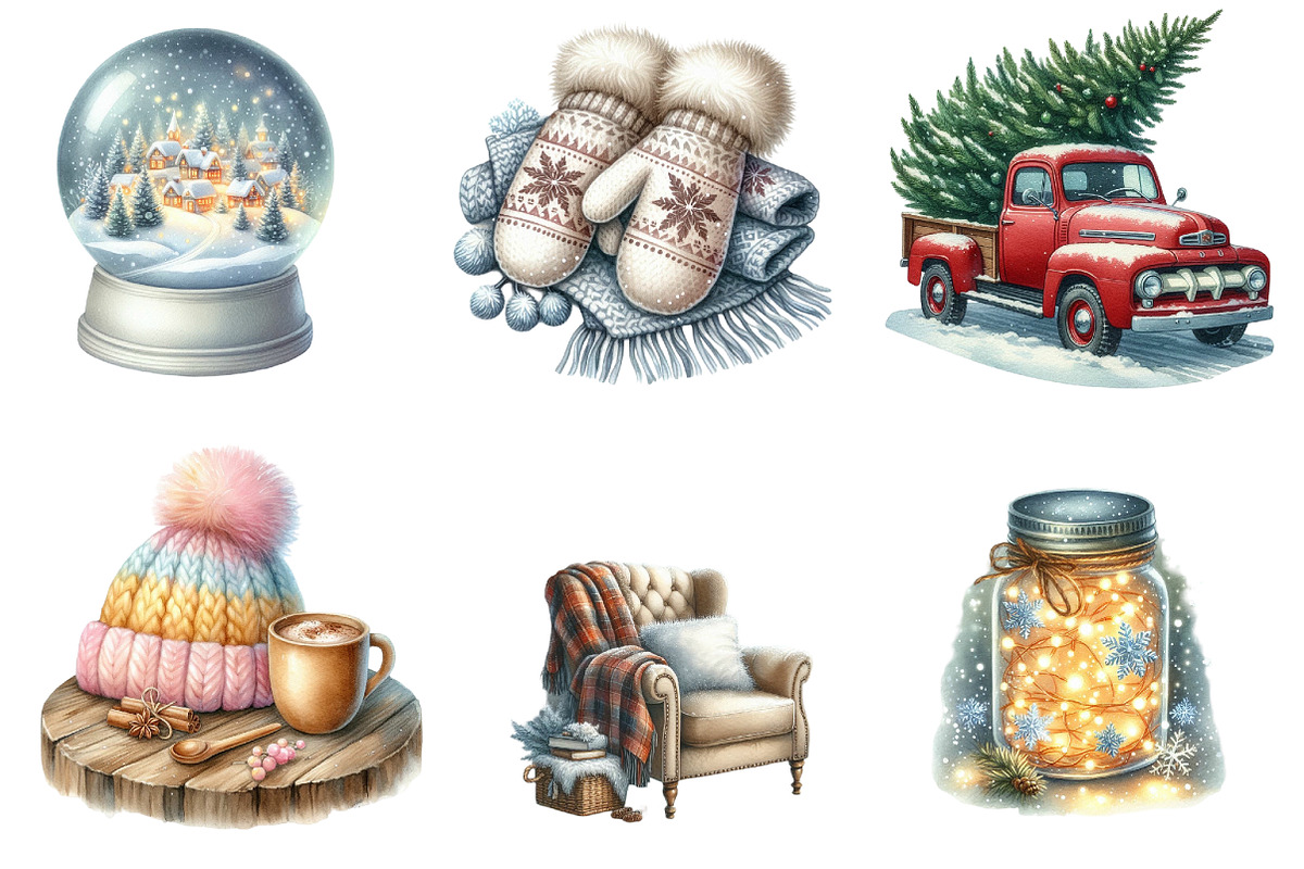 Cozy Winter Sublimation Clipart Bund, an Illustration by DreamArtGraphic (Photo 2 of 4)