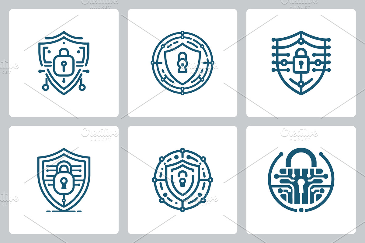 Cyber Security Shield Lock Logos, a Branding & Logo Template by Vectorium Studio (Photo 2 of 2)