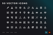 Teamwork icons, an Outline Icon by Wencory (Thumbnail 1 of 2)