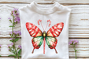 Watercolor Christmas Butterfly Clipa, an Illustration by CraftArtStudio (Thumbnail 5 of 6)