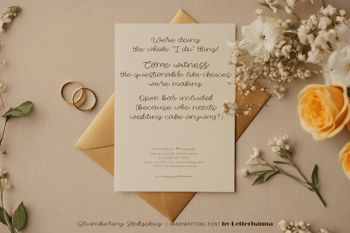 Slumbering Hedgehog Font, a Handwritten Font by Letterhanna Studio (Photo 2 of 24)