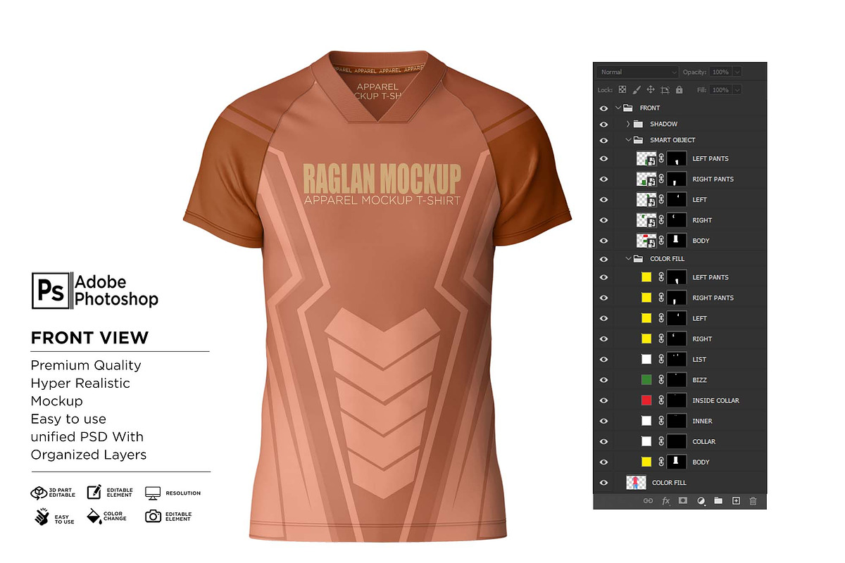 T-Shirt Neck VU Raglan L Mockup, a Shirt Mockup by Nanggroe Scripting (Photo 6 of 9)