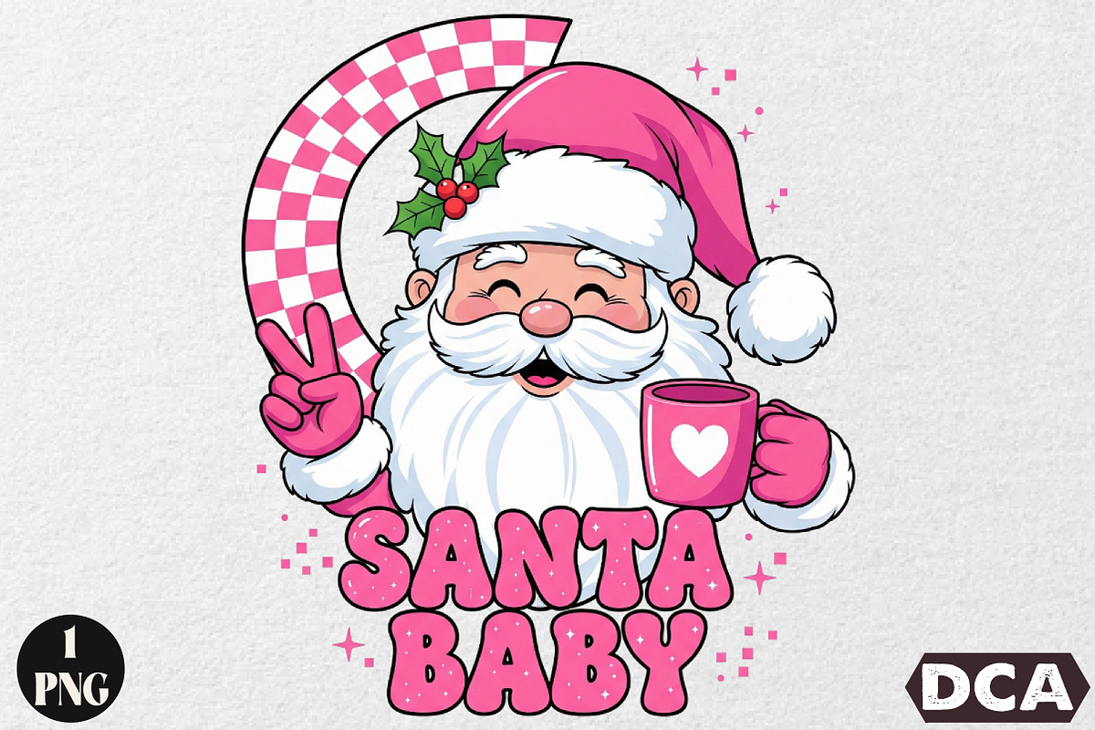 Santa baby Christmas PNG, an Illustration by DreamCafeArt (Photo 1 of 6)