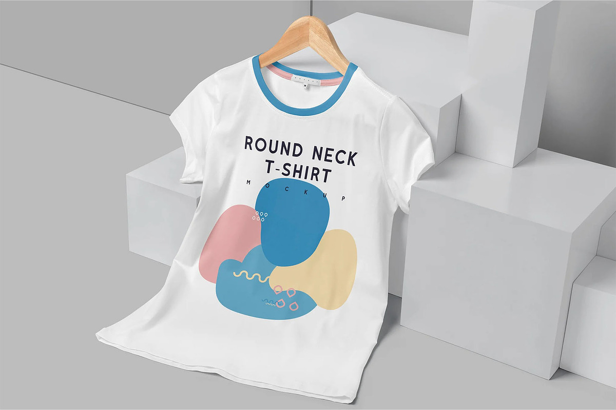 Round Neck T-Shirt Mockup, a Shirt Mockup by megostudi0 (Photo 3 of 7)