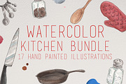 Watercolor Kitchen Illustrations, an Illustration by R.Ewers Designs (Thumbnail 1 of 3)