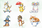 Quirky Cats Sublimation Clipart, an Illustration by Creative Art (Thumbnail 8 of 9)
