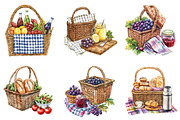 Summer Picnic Basket Clipart Bundle, an Illustration by Pixels.Craft (Thumbnail 7 of 10)