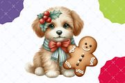 Cute Christmas Festive Puppies Clipa, an Illustration by designcity5 (Thumbnail 4 of 5)