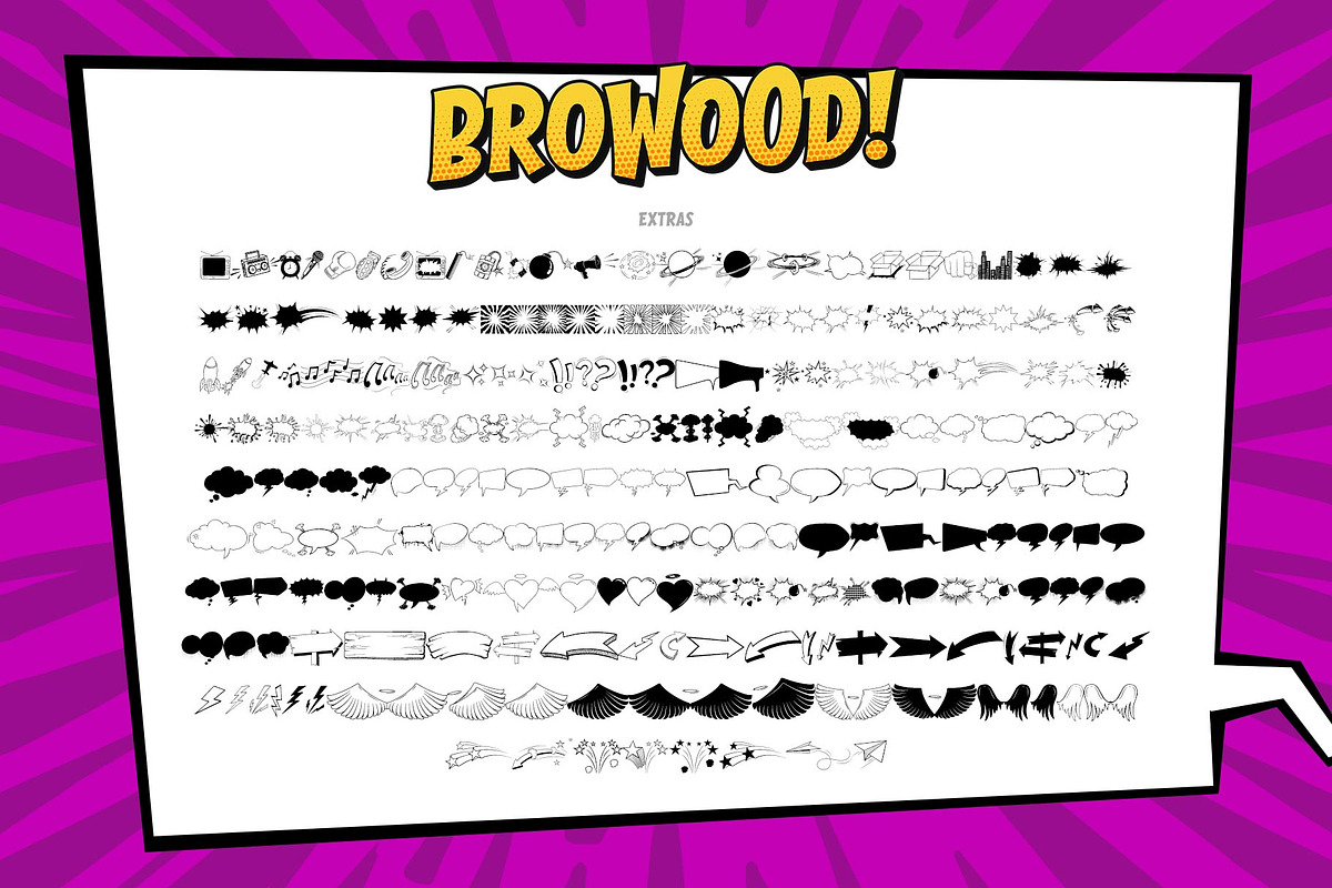 Browood Layered Comic Font, a Sans Serif Font by alit design (Photo 9 of 10)