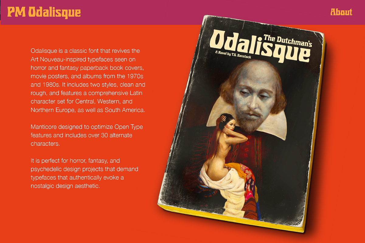 Odalisque Psychedelic Nouveau Font, a Sans Serif Font by Paper Moon Graphic Supply (Photo 2 of 6)