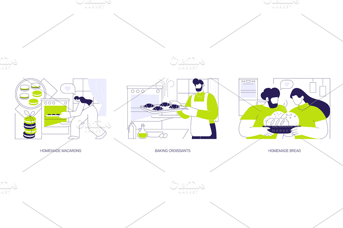 Baking at home isolated cartoon, a Person Illustration by Visual Generation