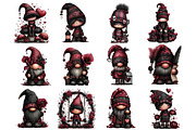 Gothic Valentine Gnomes Clipart, an Illustration by DreamArtGraphic (Thumbnail 3 of 4)