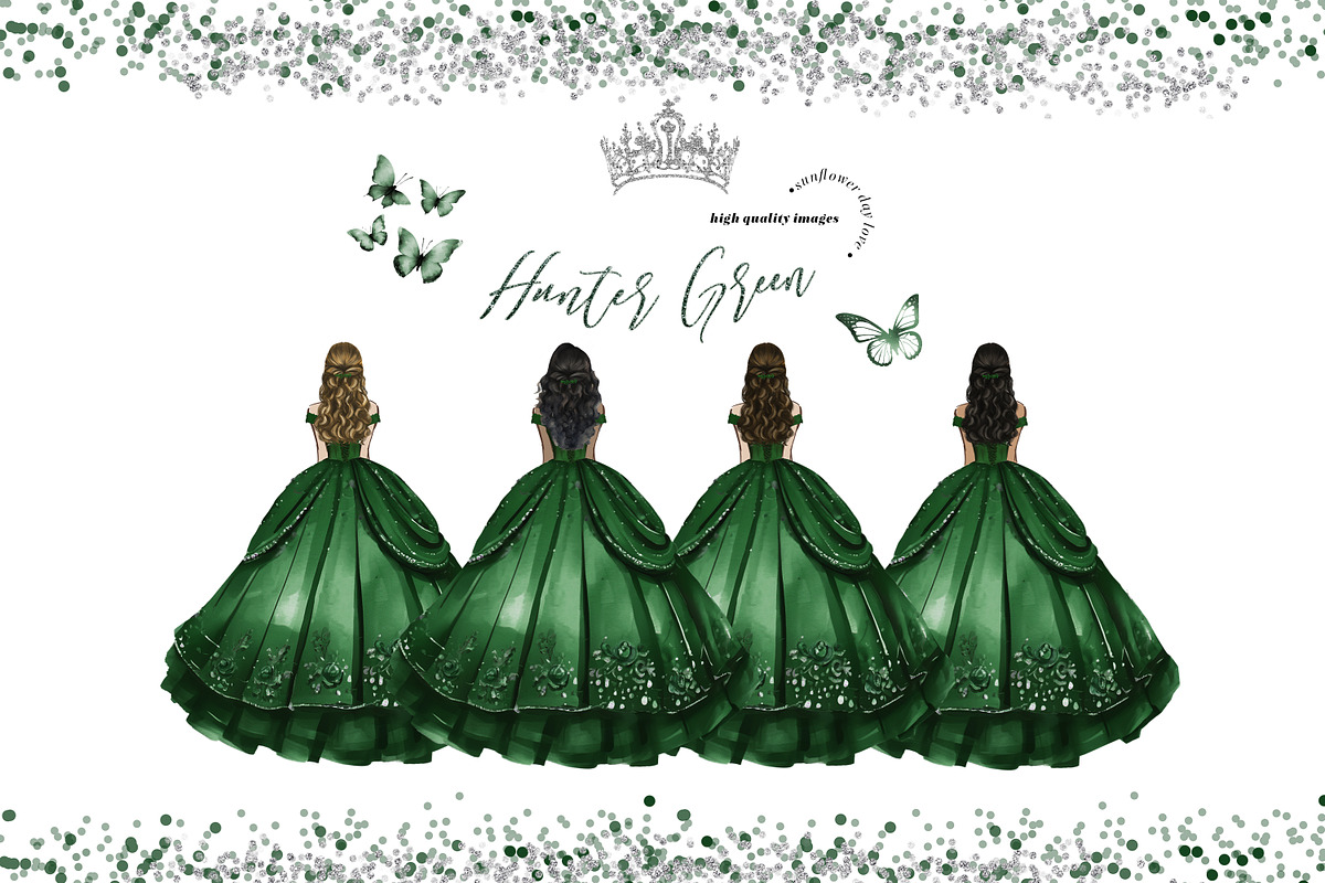 sachin and babi light blue dress Elegant Dusty Green Princess Dress Clipart, Dusty Green Flowers Watercolor,  Sage Green Quinceañera Clipart, Mexican 15th Birthday, CA158 main image 0