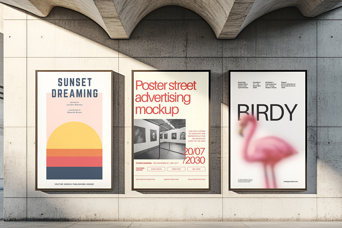 Poster street advertising Mockup, an Advertising Mockup by PixelPiknik (Photo 2 of 6)