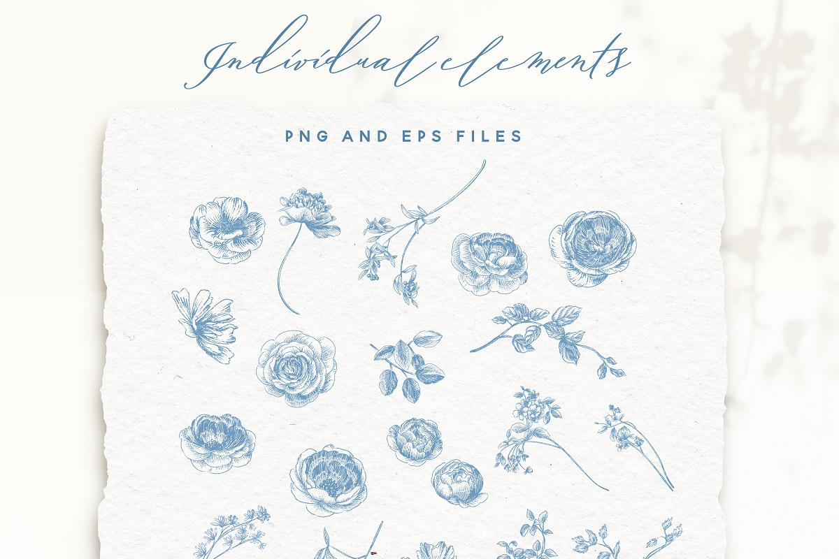 Romantic Floral Line Art Collection, a Decorative Illustration by BlumenSoul (Photo 8 of 12)