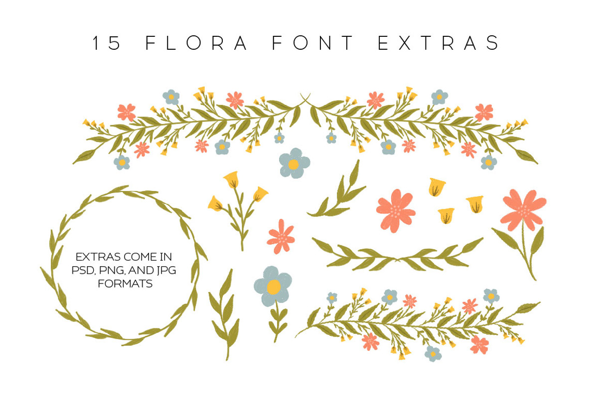 Flora Color Display Font preview 3