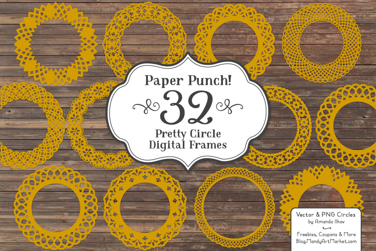 Mustard Vector Lace Frames, an Illustration by Amanda Ilkov (Photo 3 of 5)