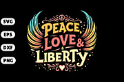 Peace, Love & Liberty SVG, an Illustration by Awieee1 (Thumbnail 1 of 4)