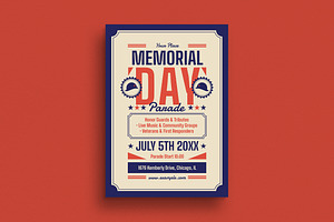 Retro Memorial Day Event Flyer, a Flyer Template by Guuver