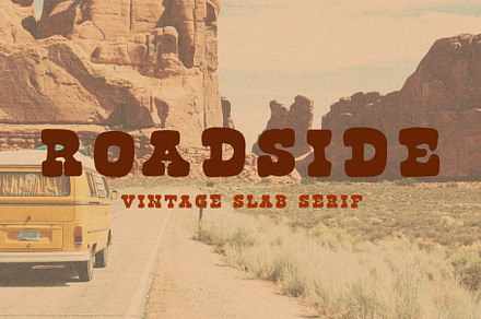 Roadside | Vintage Slab Serif, a Slab Serif Font by Midnight Grim