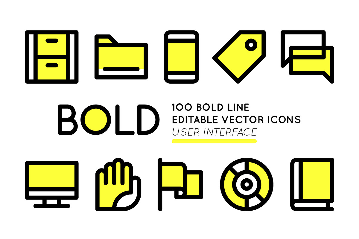 BOLD Basic User Interface Icons, an Outline Icon by Side Project (Photo 1 of 6)